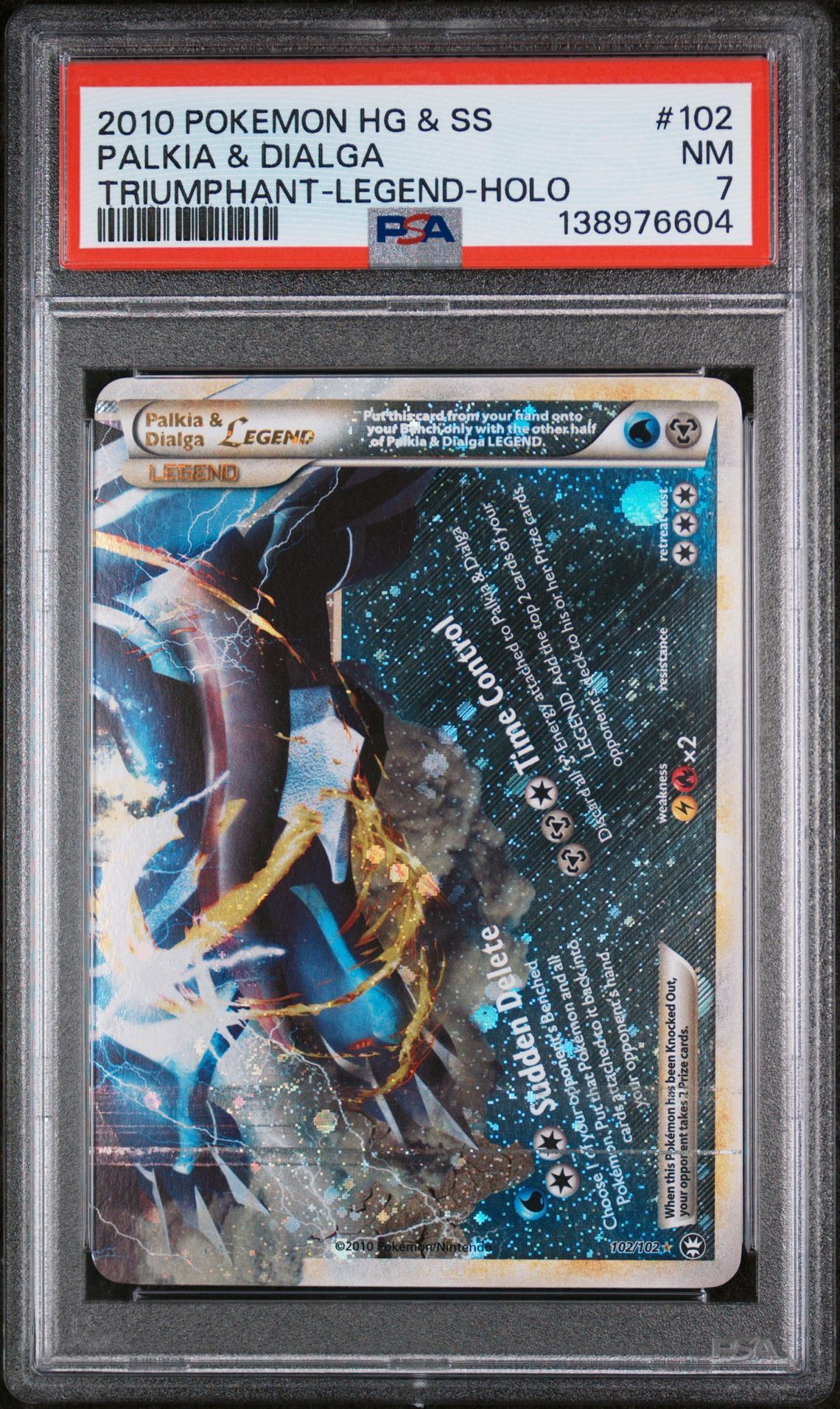 2010 Pokemon POKEMON HEARTGOLD & SOULSILVER TRIUMPHANT LEGEND-HOLO #102 Palkia & Dialga front