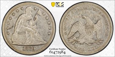 1869 $1 VF35