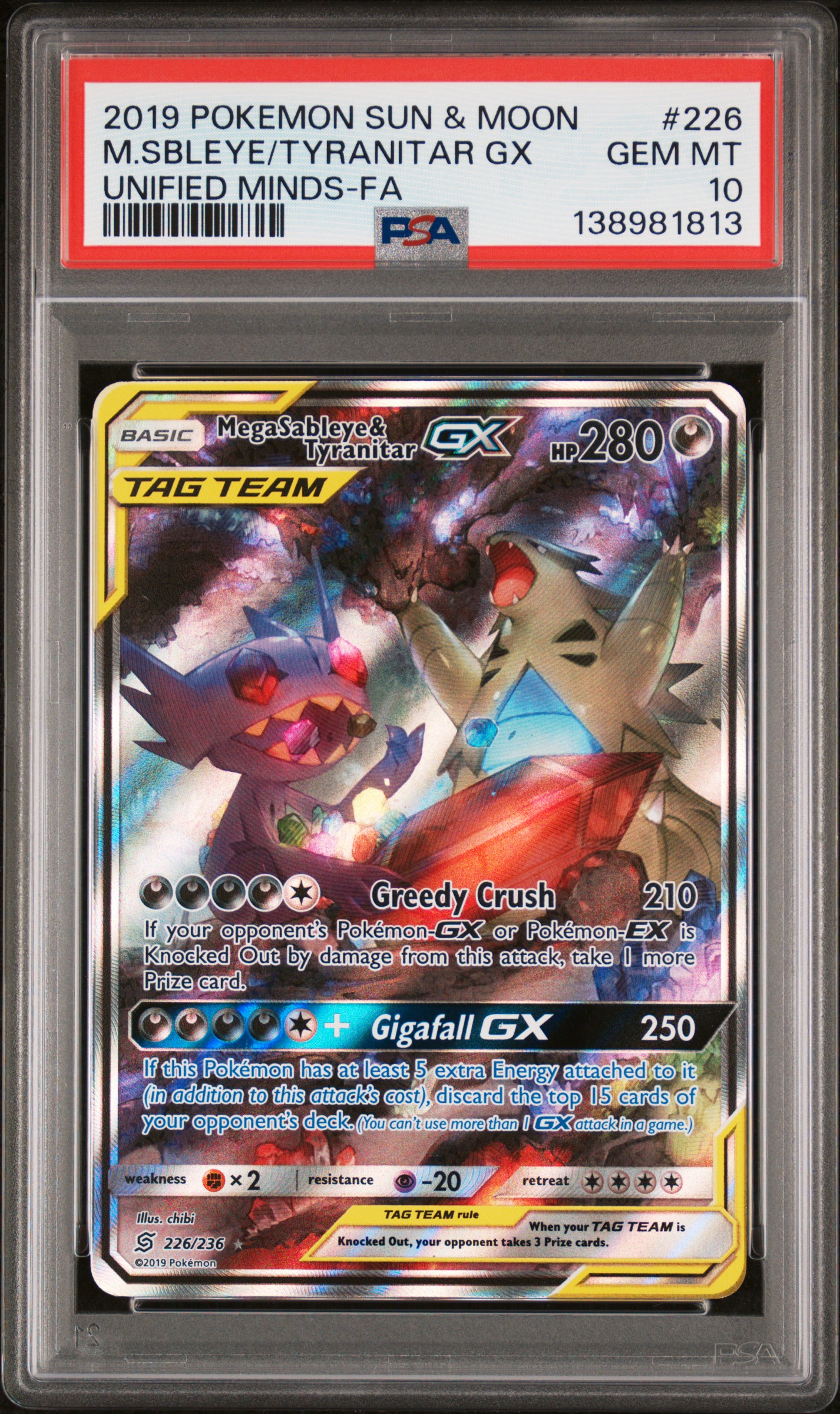 Lau's 2019 Pokemon Sun & Moon Unified Minds M.sbleye / Tyranitar Gx Unified  Minds-Fa #226 PSA 10 | Card Ladder