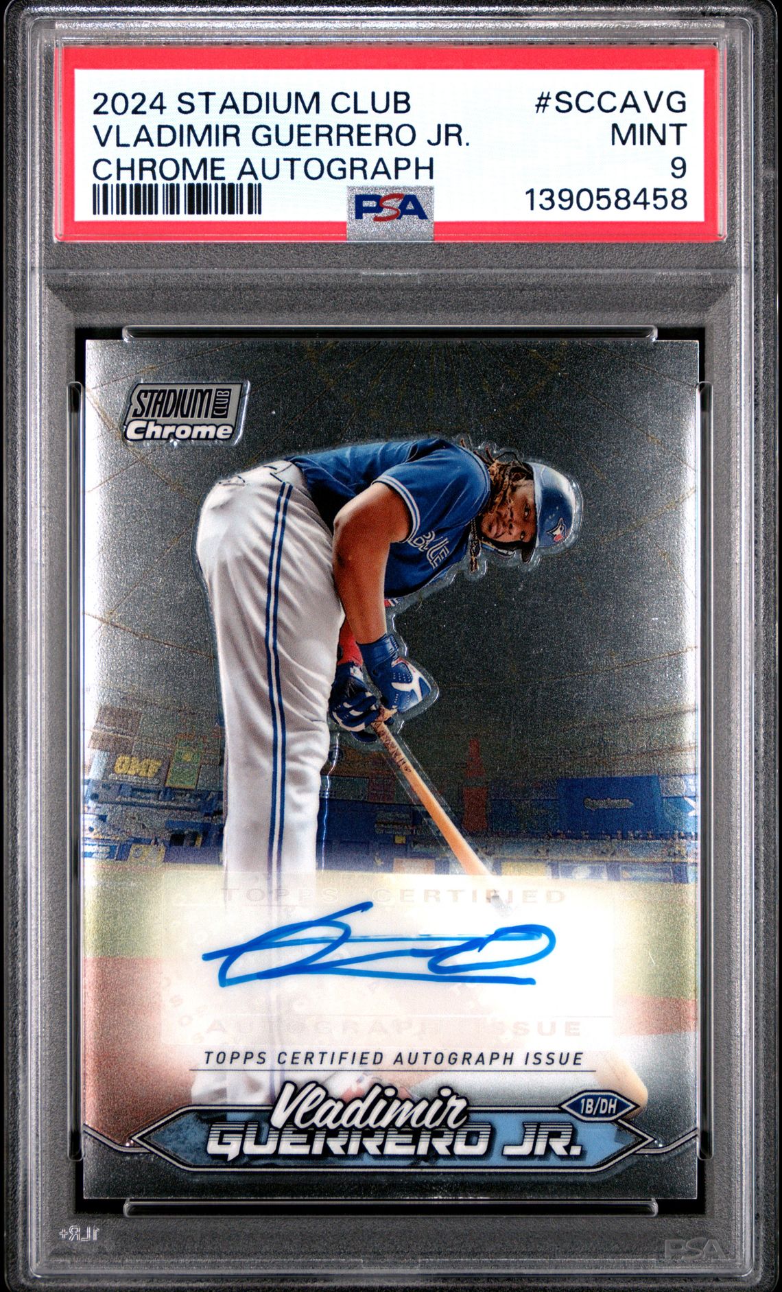 2024 Topps Stadium Club Chrome Autographs Vladimir Guerrero Jr. #Sccavg Mint 9 front