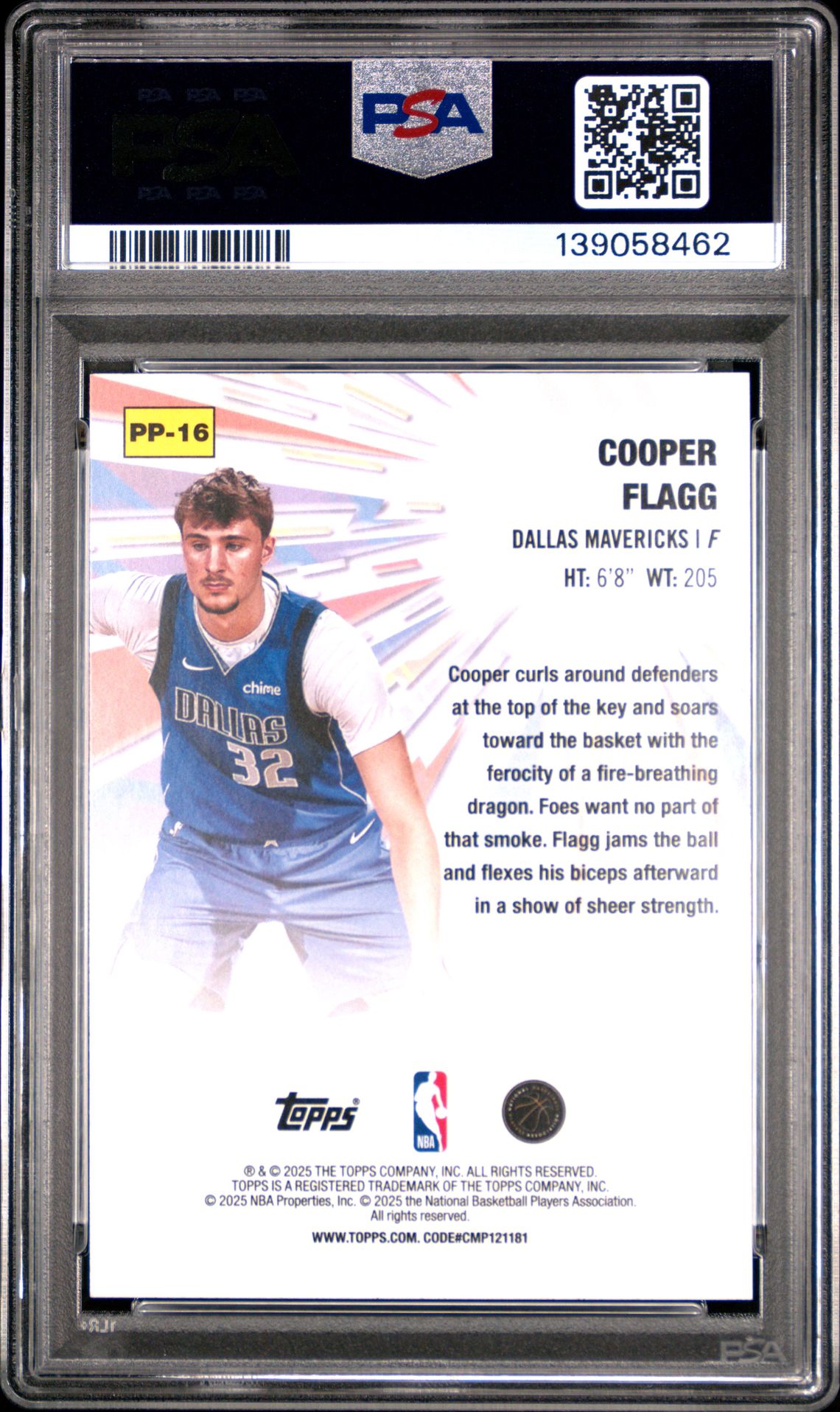 2025 Topps Power Players Cooper Flagg #Pp-16 Gem Mt 10 back