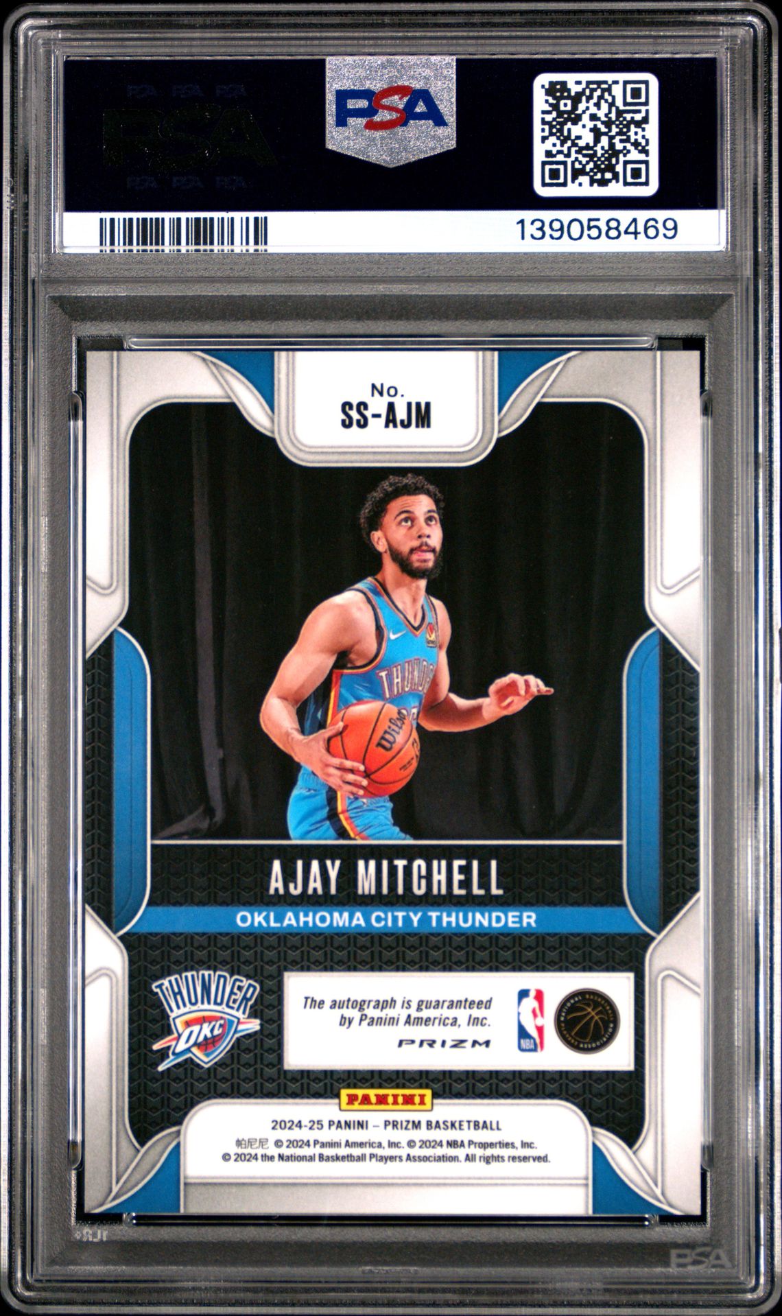 2024 Panini Prizm Sensational Signatures Ajay Mitchell #Ssajm (Sensational Sig-Silver Prizm) Gem Mt 10 back