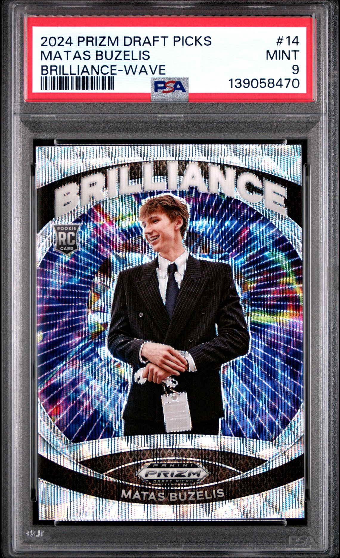 2024 Panini Prizm Draft Picks Brilliance Matas Buzelis #14 (Brilliance-Wave) Mint 9 front