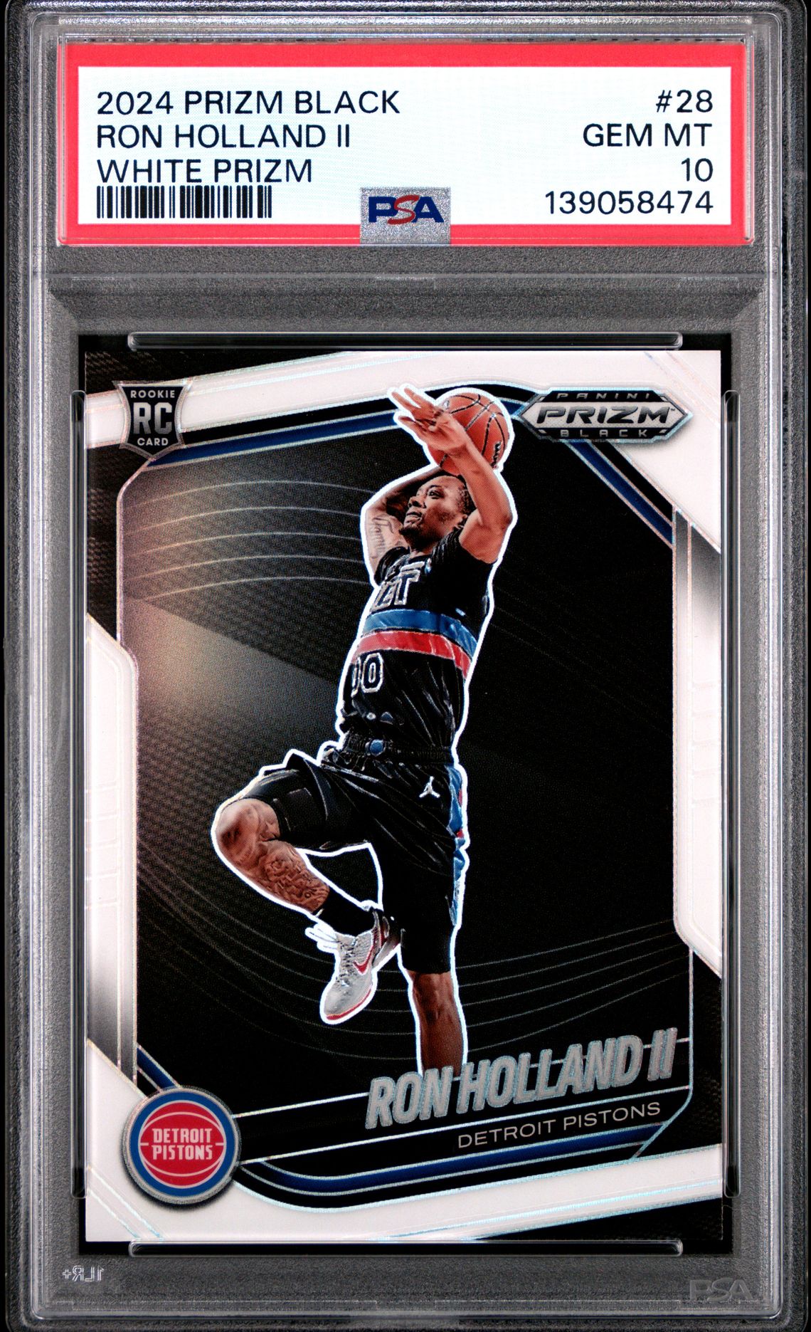 2024 Panini Prizm Black Ron Holland Ii #28 (White Prizm) Gem Mt 10 front