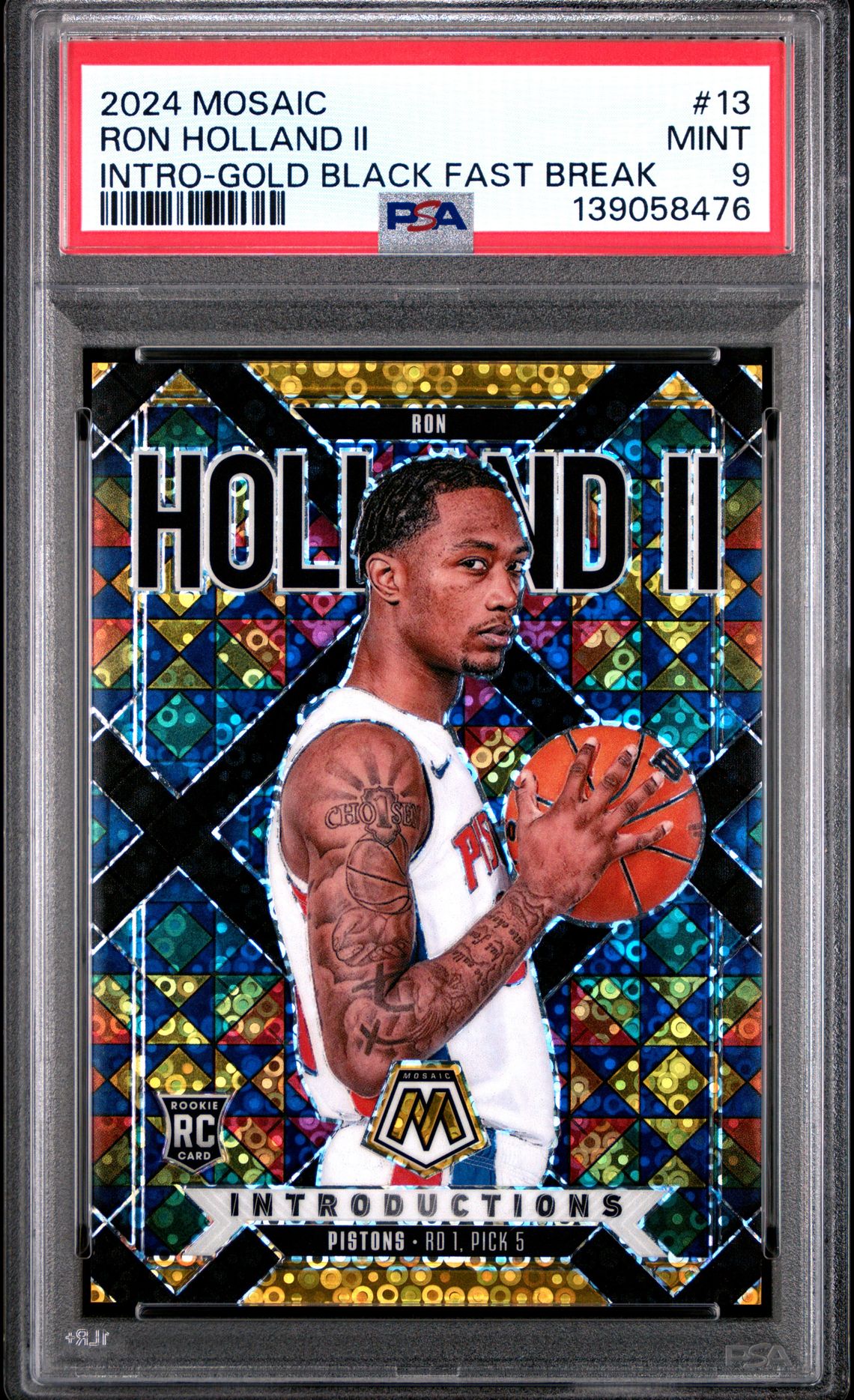 2024 Panini Mosaic Introductions Ron Holland Ii #13 (Intro-Gold Black Fast Break) Mint 9 front