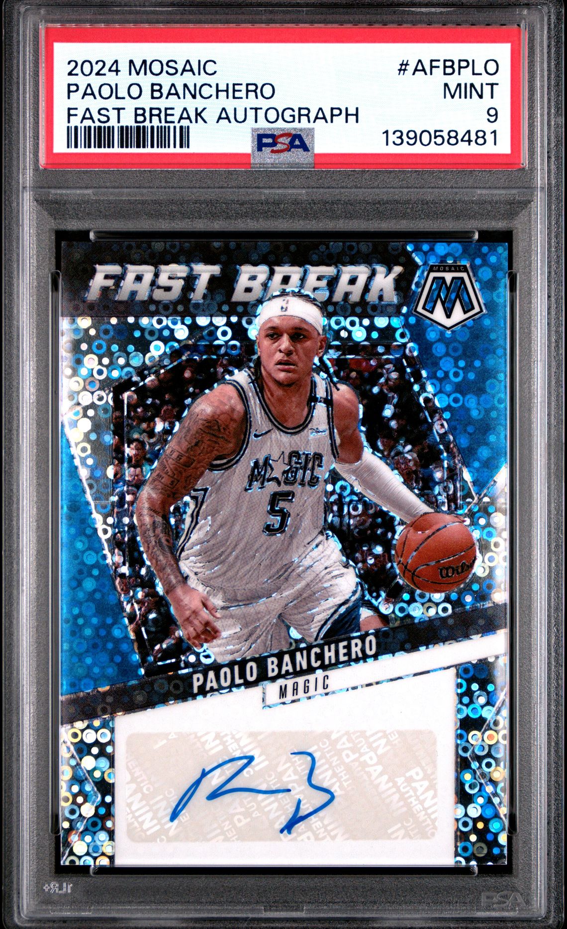 2024 Panini Mosaic Fast Break Autographs Paolo Banchero #Afbplo Mint 9 front