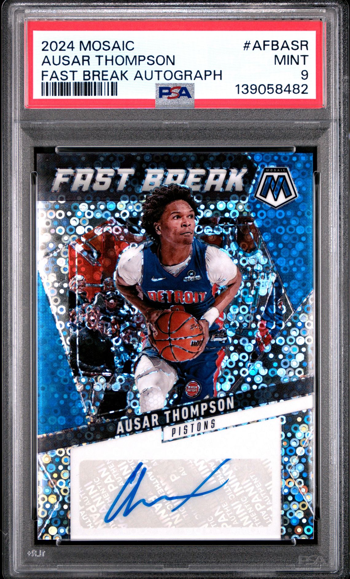 2024 Panini Mosaic Fast Break Autographs Ausar Thompson #Afbasr Mint 9 front