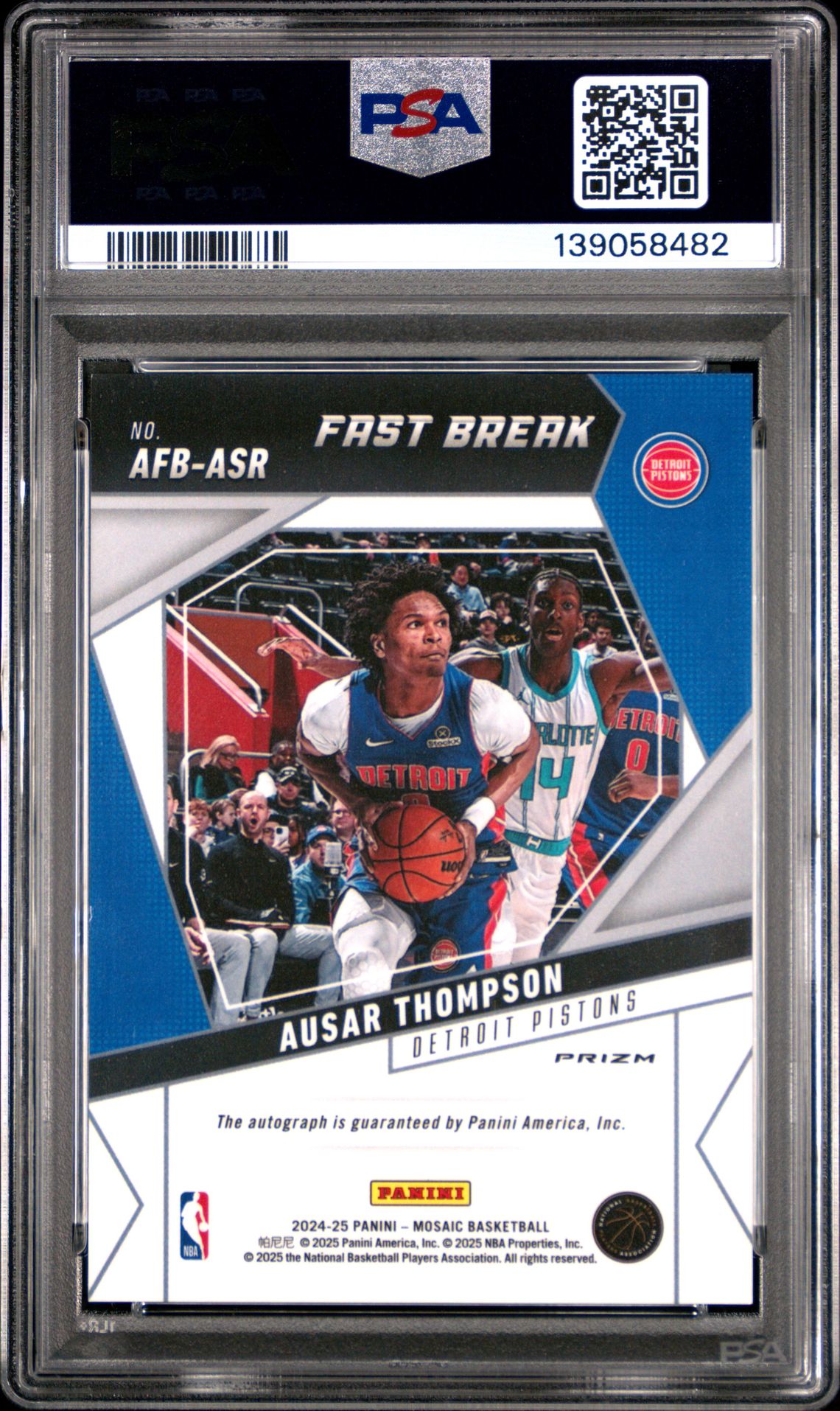 2024 Panini Mosaic Fast Break Autographs Ausar Thompson #Afbasr Mint 9 back