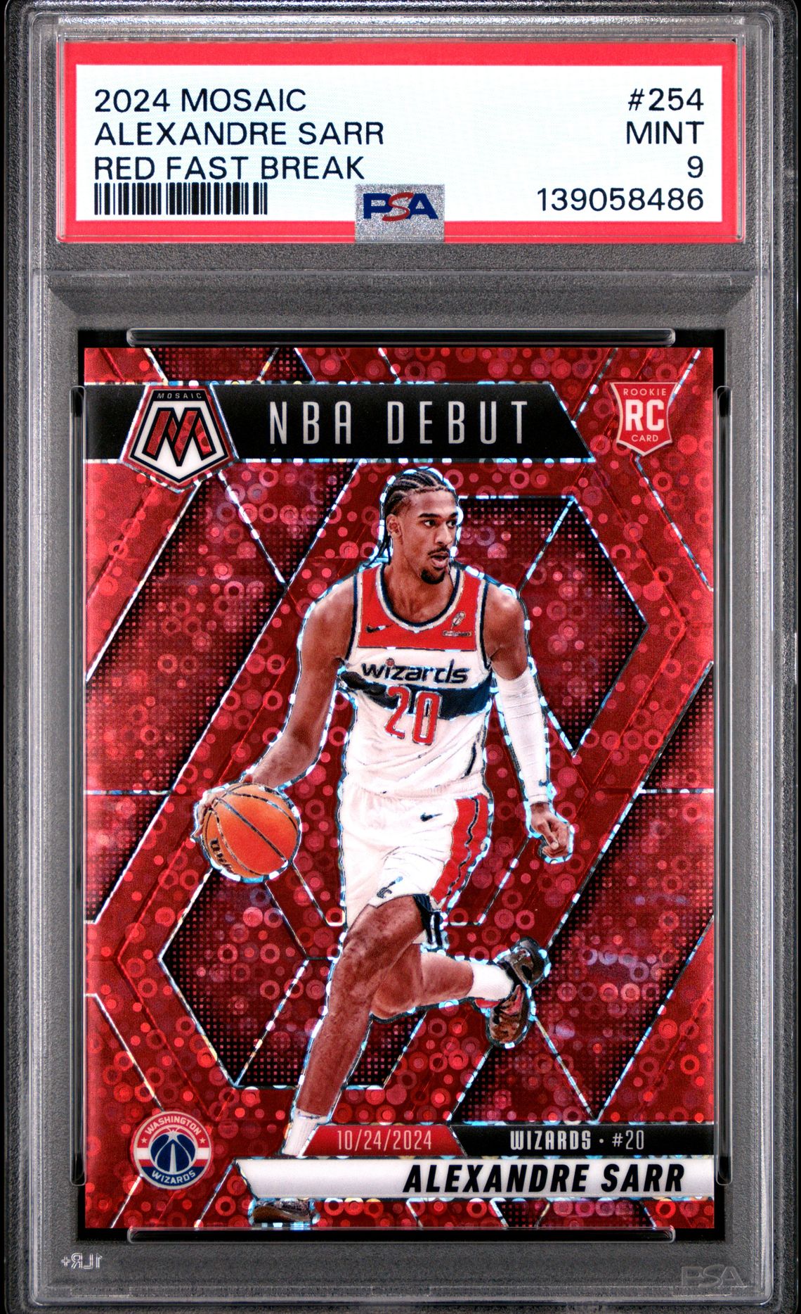 2024 Panini Mosaic Alexandre Sarr #254 (Red Fast Break) Mint 9 front