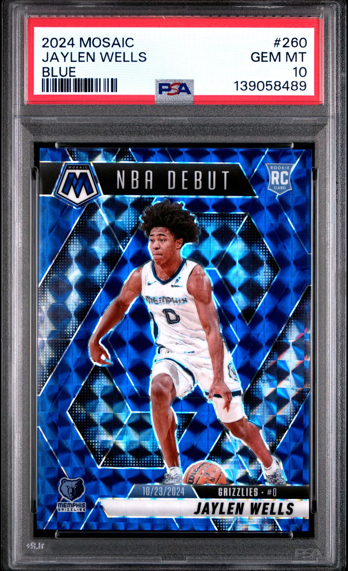 2024 Panini Mosaic Jaylen Wells #260 (Blue) Gem Mt 10 front