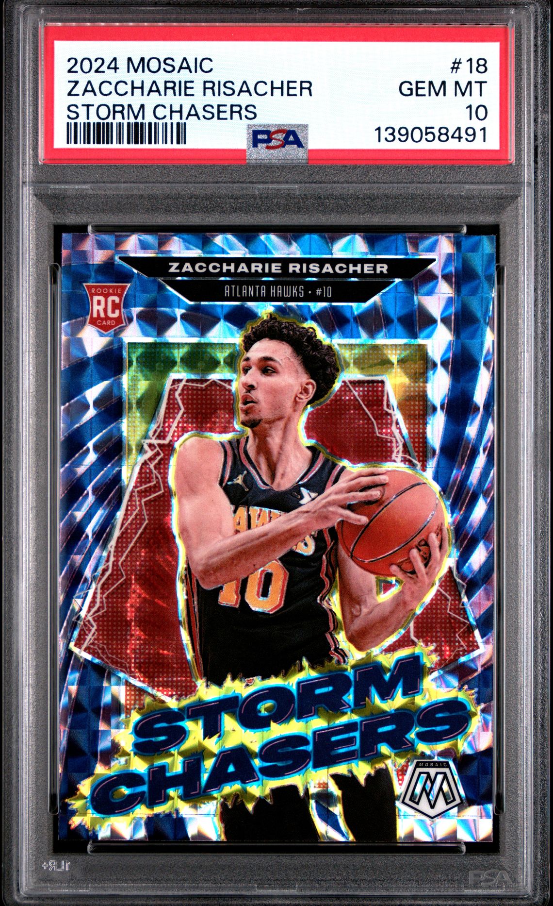 2024 Panini Mosaic Storm Chasers Zaccharie Risacher #18 Gem Mt 10 front