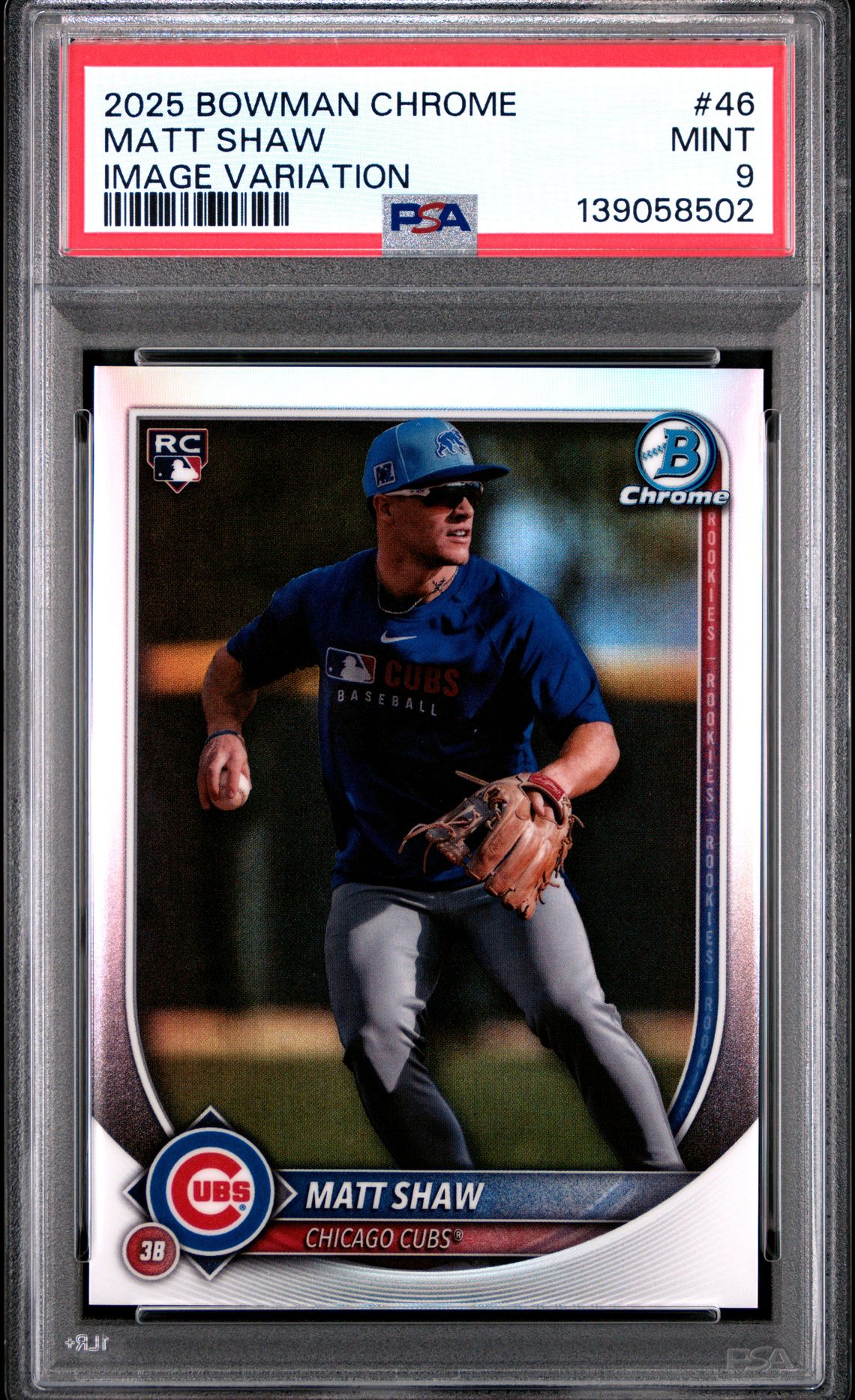 2025 Bowman Chrome Matt Shaw #46 (Image Variation) Mint 9 front