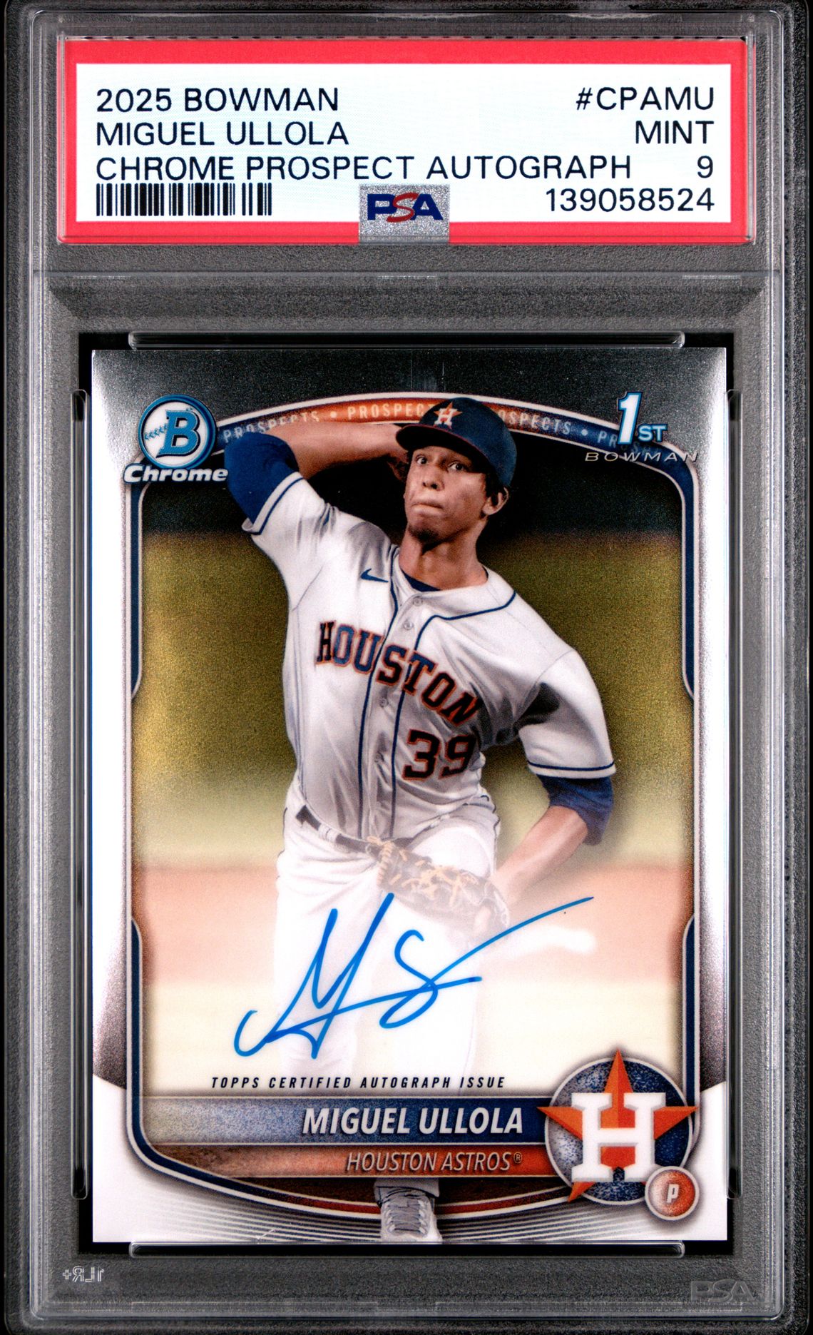 2025 Bowman Chrome Prospect Autographs Miguel Ullola #Cpamu Mint 9 front