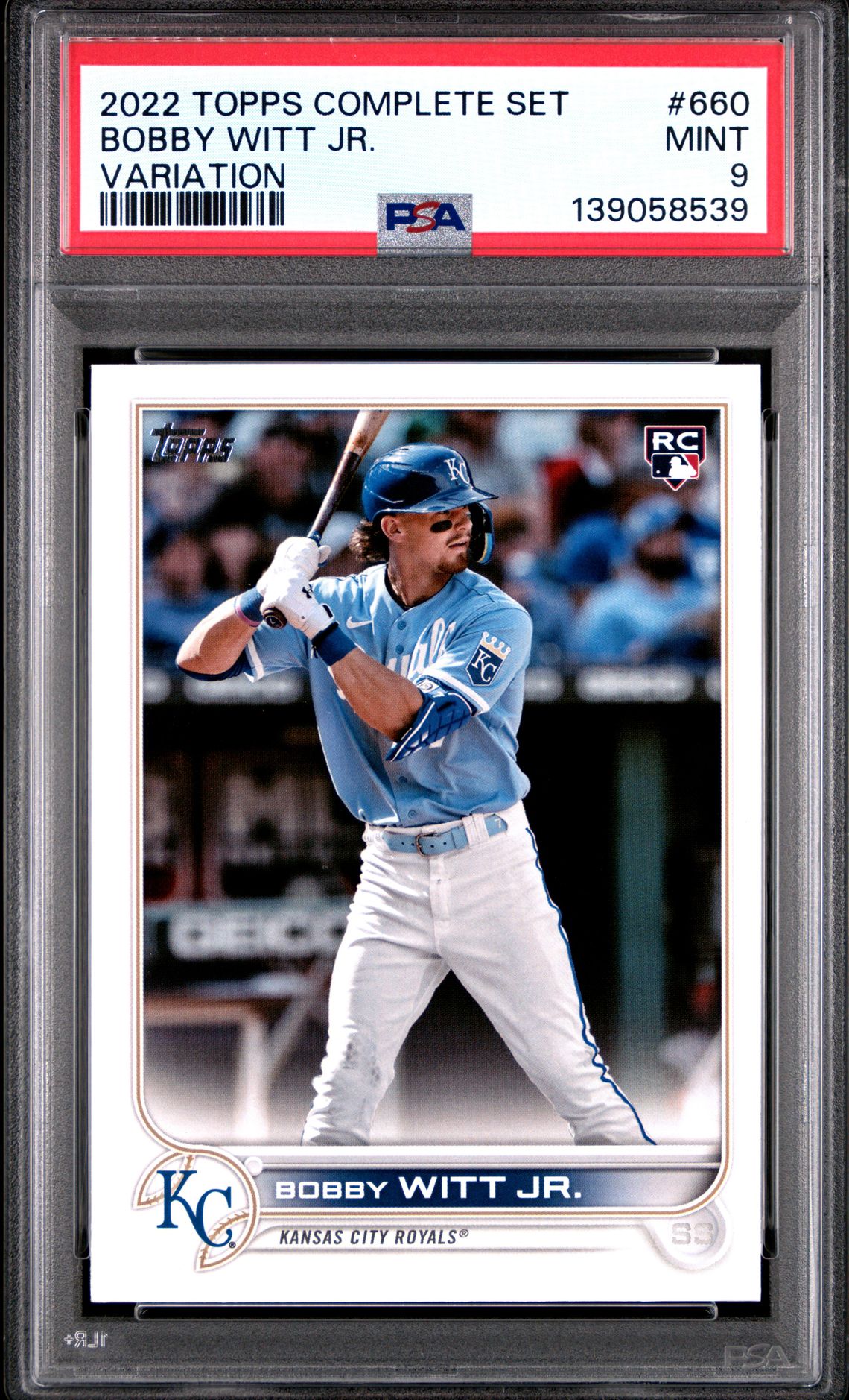 2022 Topps Complete Set Bobby Witt Jr. #660 (Variation) Mint 9 front