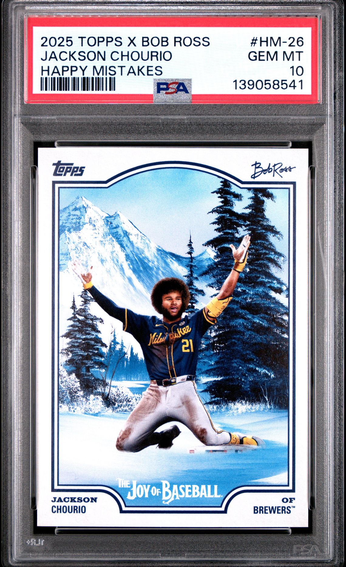 2025 Topps X Bob Ross The Joy Of Baseball Jackson Chourio #Hm-26 (Happy Mistakes) Gem Mt 10 front