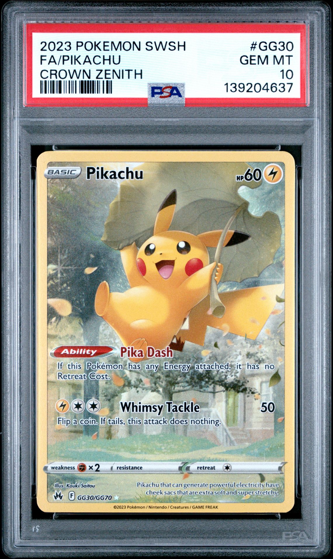 2023 Pokemon Sword And Shield Crown Zenith Fa/Pikachu #Gg30 (Crown Zenith) Gem Mt 10 front