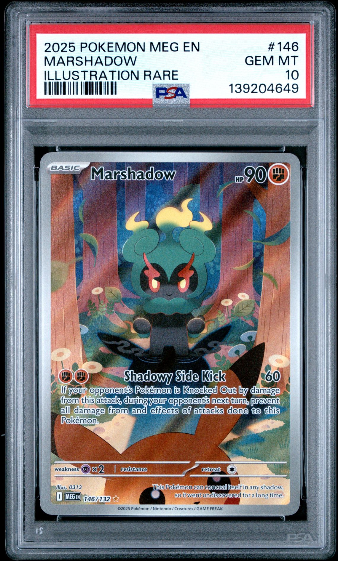 2025 Pokemon Meg En-Mega Evolution Marshadow #146 (Illustration Rare) Gem Mt 10 front