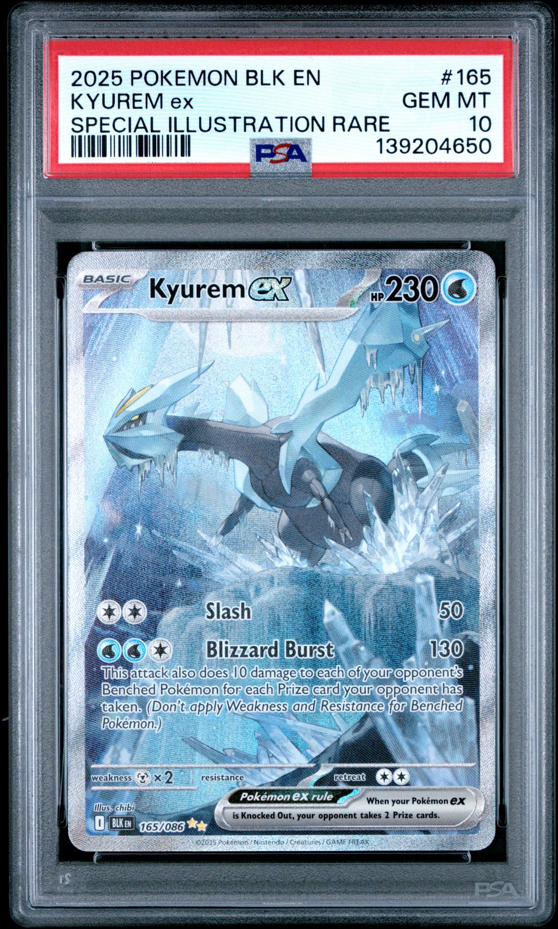 2025 Pokemon Blk En-Black Bolt Kyurem Ex #165 (Special Illustration Rare) Gem Mt 10 front