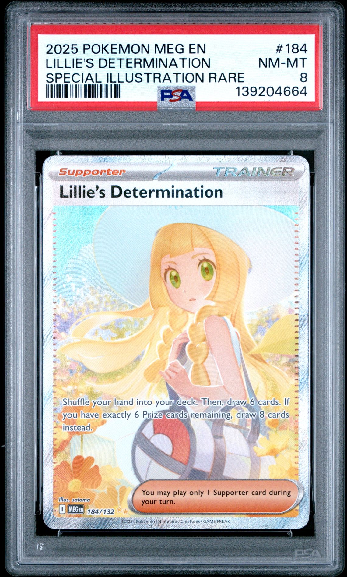 2025 Pokemon Meg En-Mega Evolution Lillie's Determination #184 (Special Illustration Rare) Nm-Mt 8 front