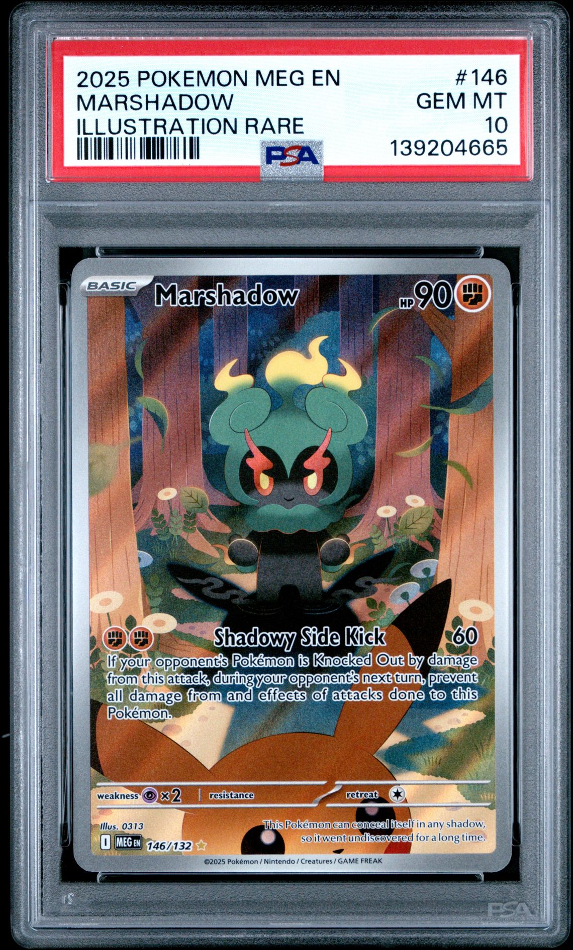 2025 Pokemon Meg En-Mega Evolution Marshadow #146 (Illustration Rare) Gem Mt 10 front