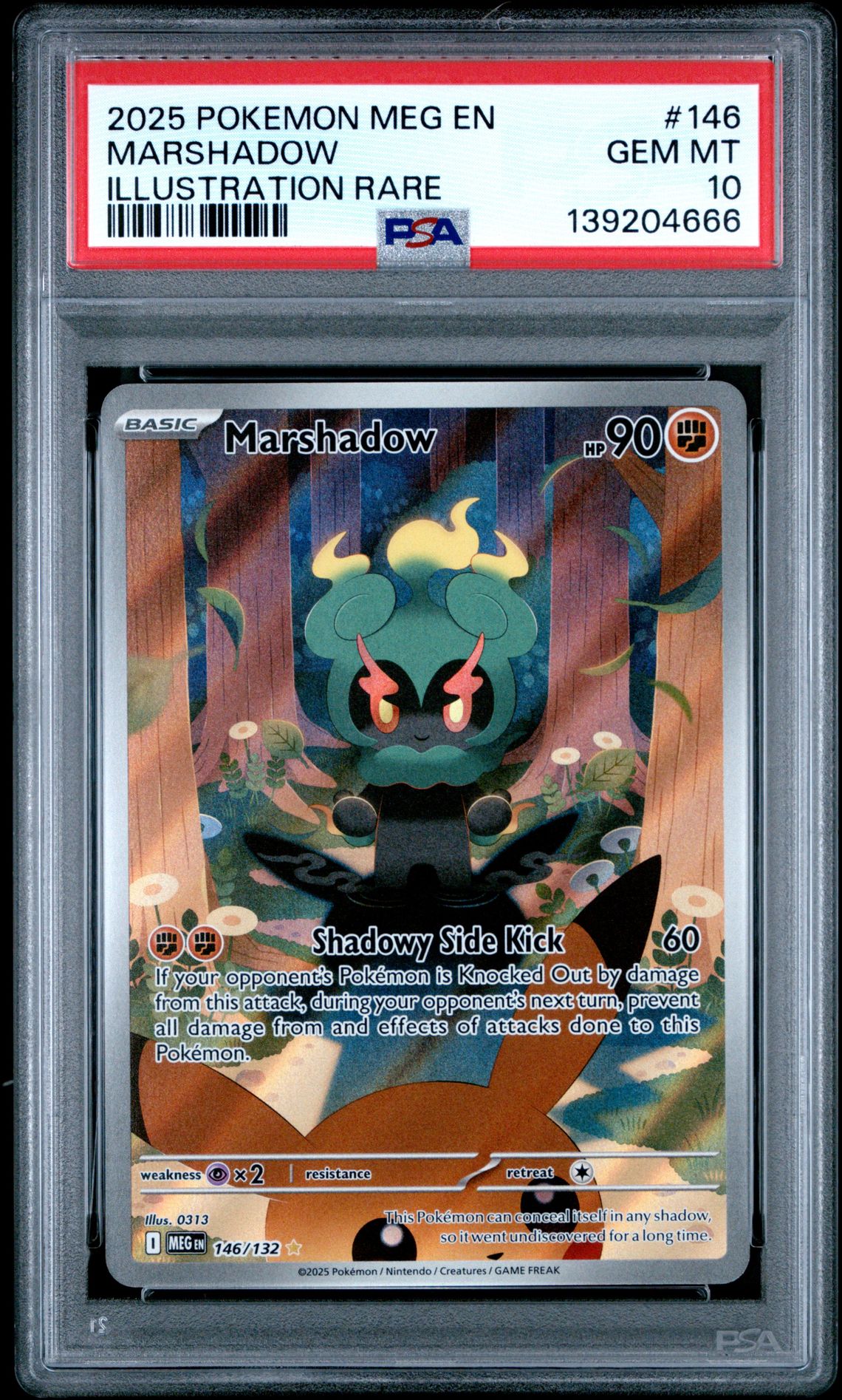 2025 Pokemon Meg En-Mega Evolution Marshadow #146 (Illustration Rare) Gem Mt 10 front