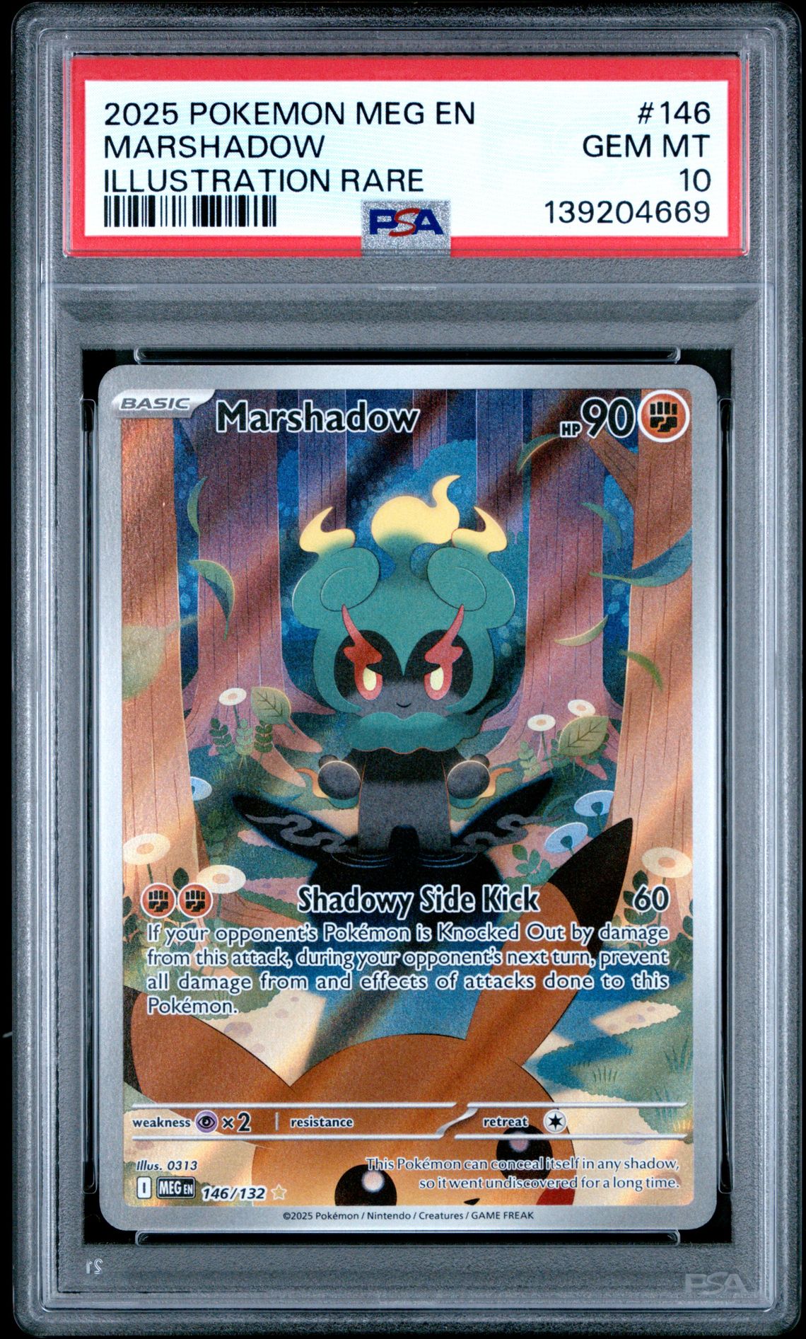 2025 Pokemon Meg En-Mega Evolution Marshadow #146 (Illustration Rare) Gem Mt 10 front