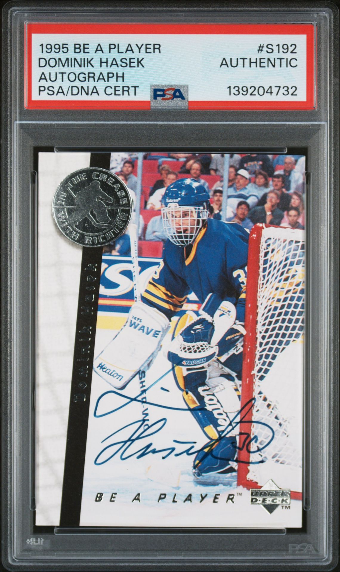 1995 Be A Player Autographs Dominik Hasek #S192 (Autograph) N0: Authentic front