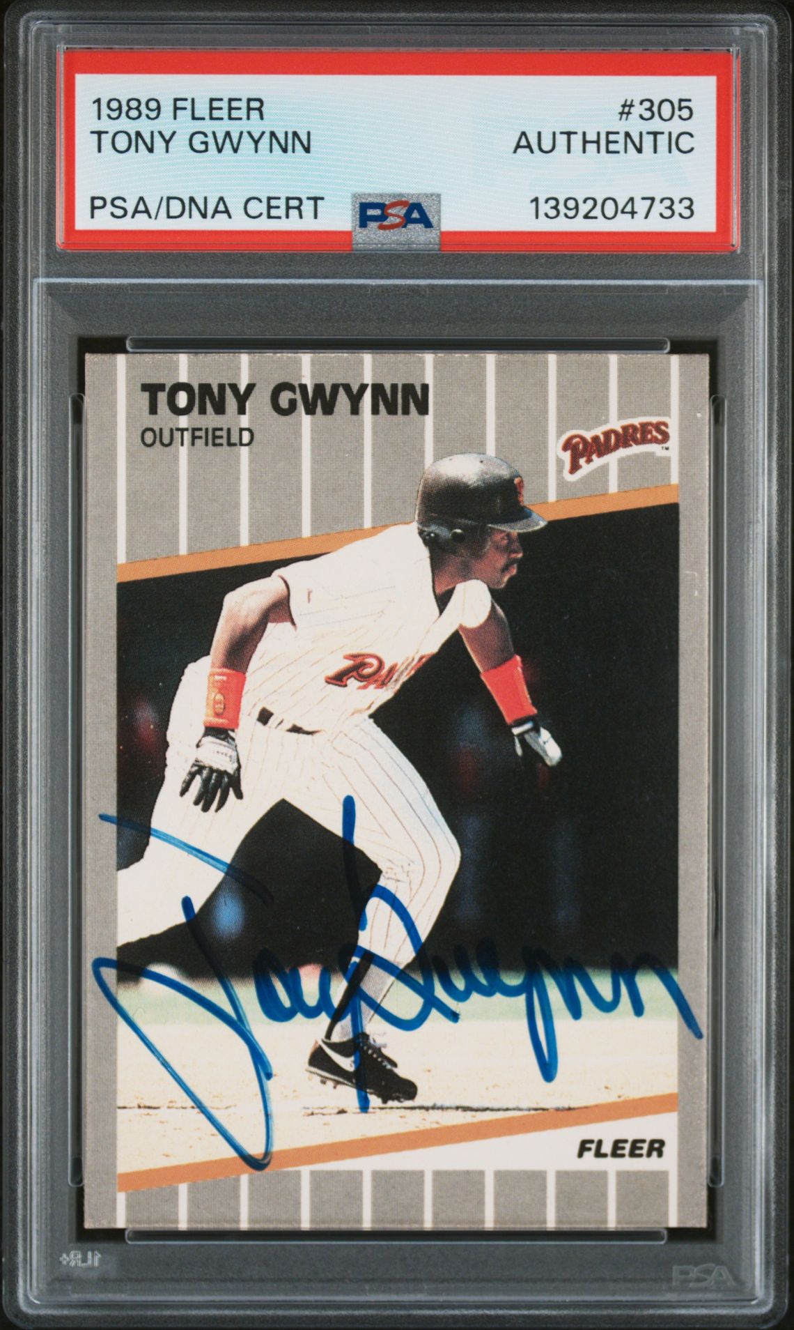 1989 Fleer Tony Gwynn #305 N0: Authentic front