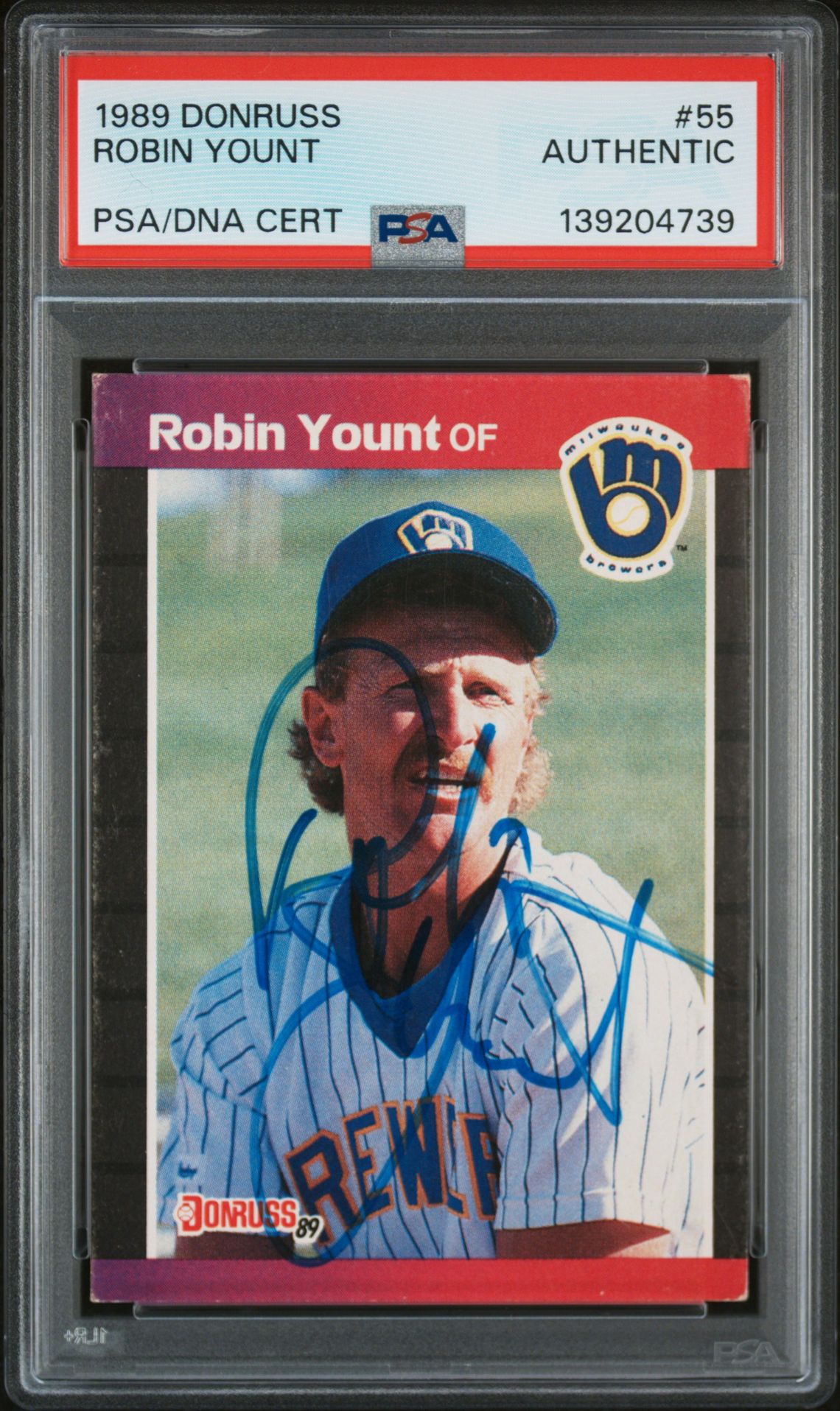 1989 Donruss Robin Yount #55 N0: Authentic front