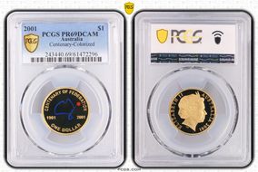 2001 $1 Centenary-Colorized PR69DCAM