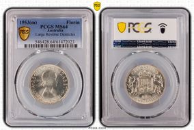 1953(m) Florin Large Reverse Denticles MS64