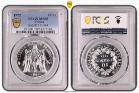 1972 10 Fr Gad-813 F-364 MS68