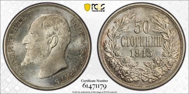 1913 50 St KM-30  Ag MS65