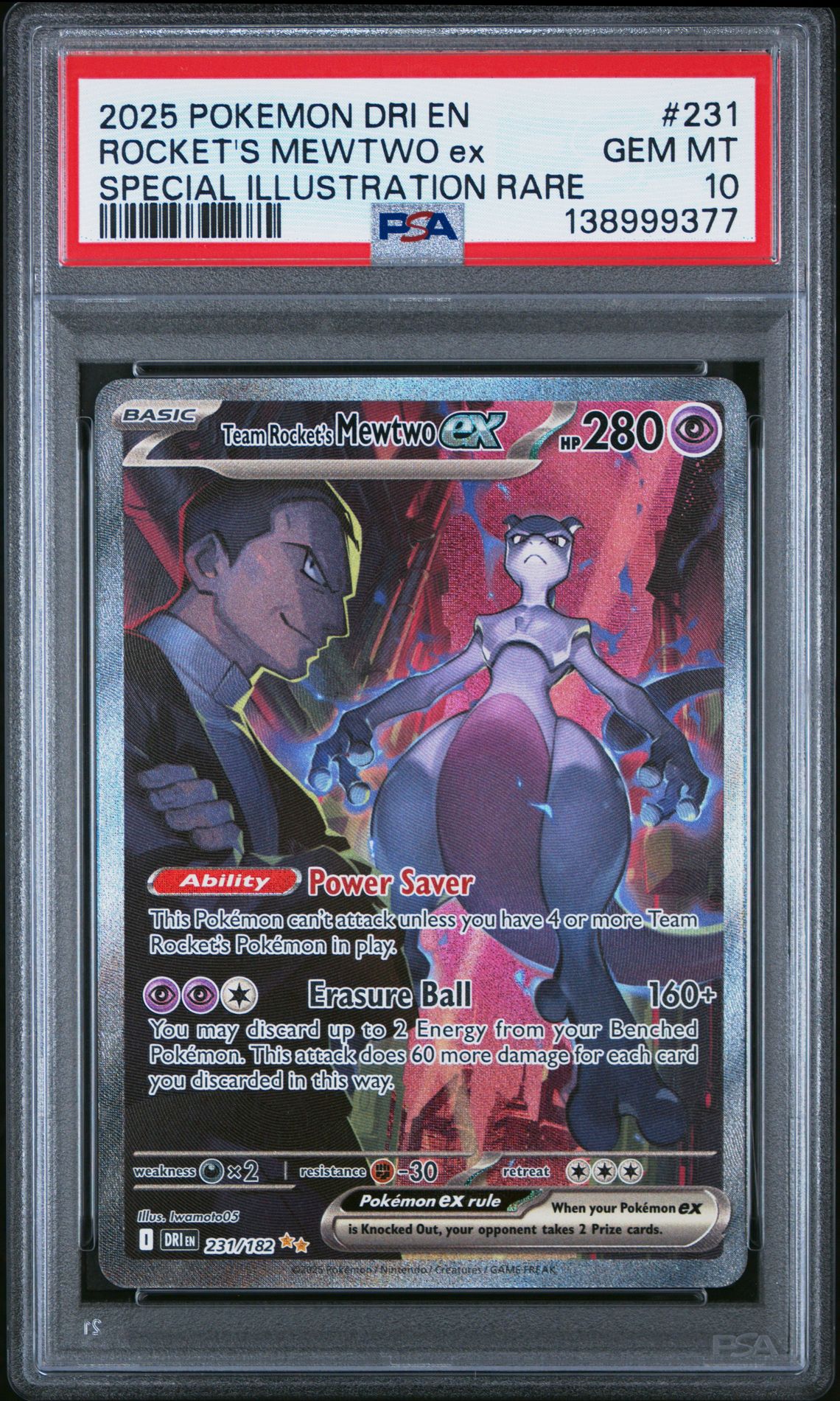 2025 Pokemon POKEMON DRI EN-DESTINED RIVALS SPECIAL ILLUSTRATION RARE #231 Rocket's Mewtwo EX front