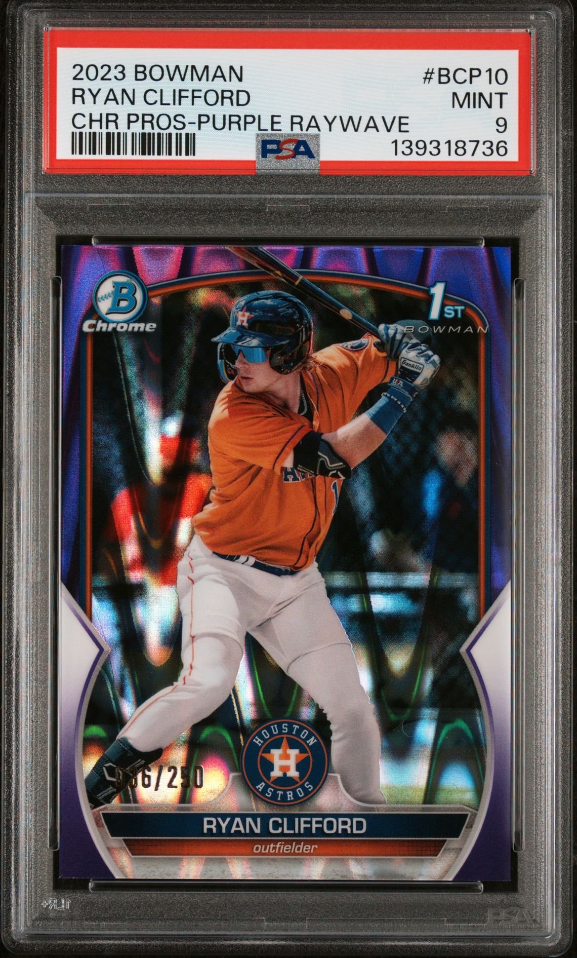 2023 Bowman BOWMAN CHROME PROSPECTS Refractor #BCP10 Ryan Clifford front