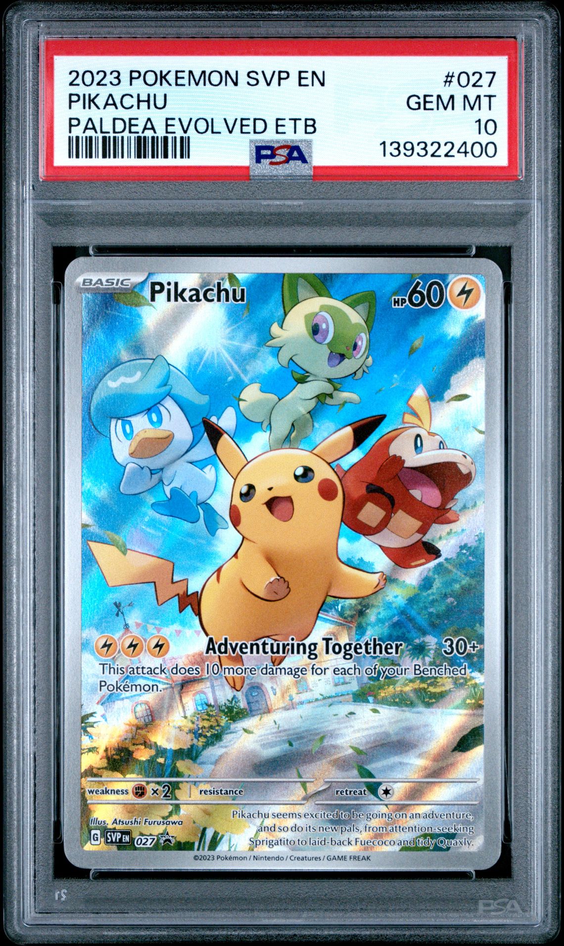 2023 Pokemon POKEMON SVP EN-SV BLACK STAR PROMO PALDEA EVOLVED ETB #027 Pikachu front