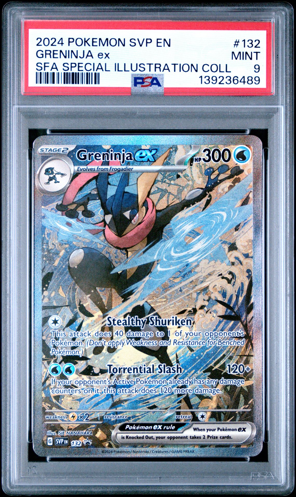 2024 Pokemon Svp En-Sv Black Star Promo Greninja Ex #132 (Sfa Special Illustration Coll) Mint 9 front