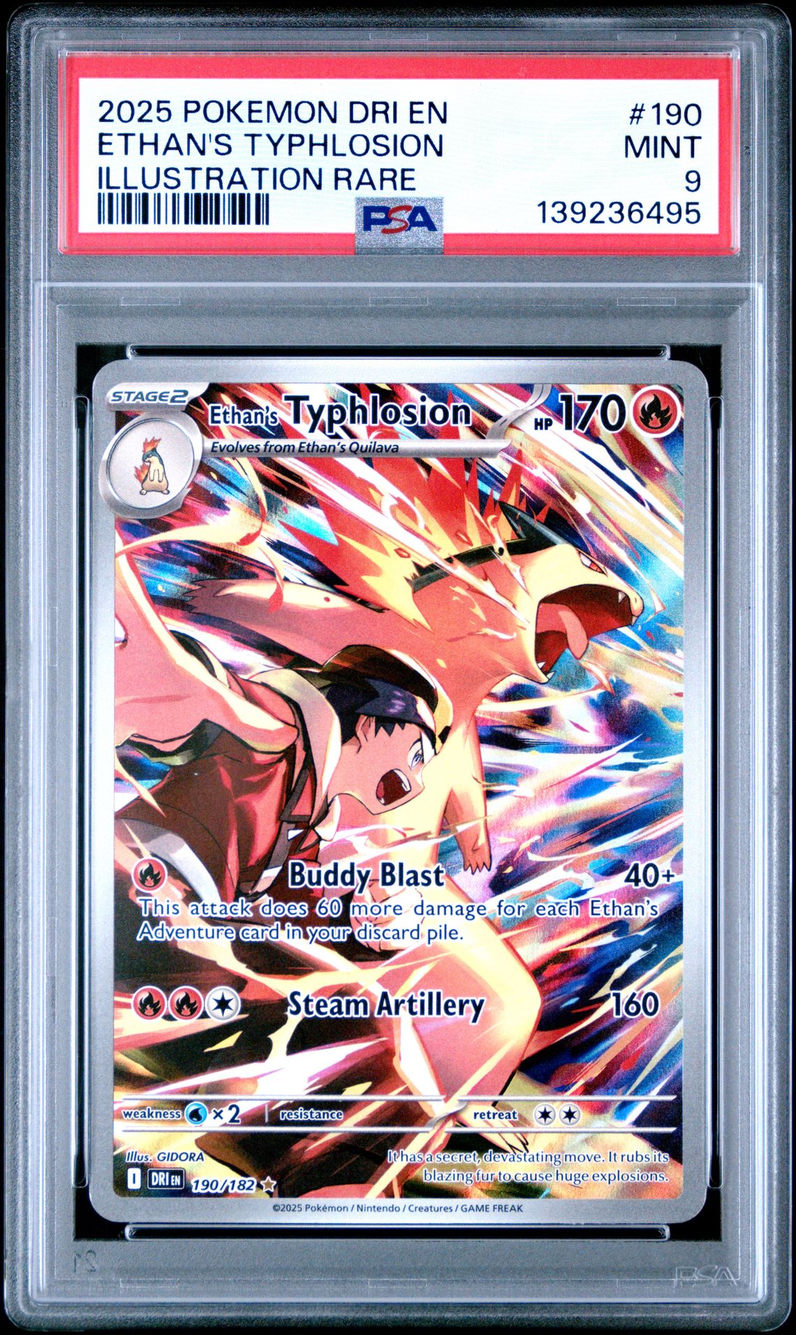 2025 Pokemon Dri En-Destined Rivals Ethan's Typhlosion #190 (Illustration Rare) Mint 9 front
