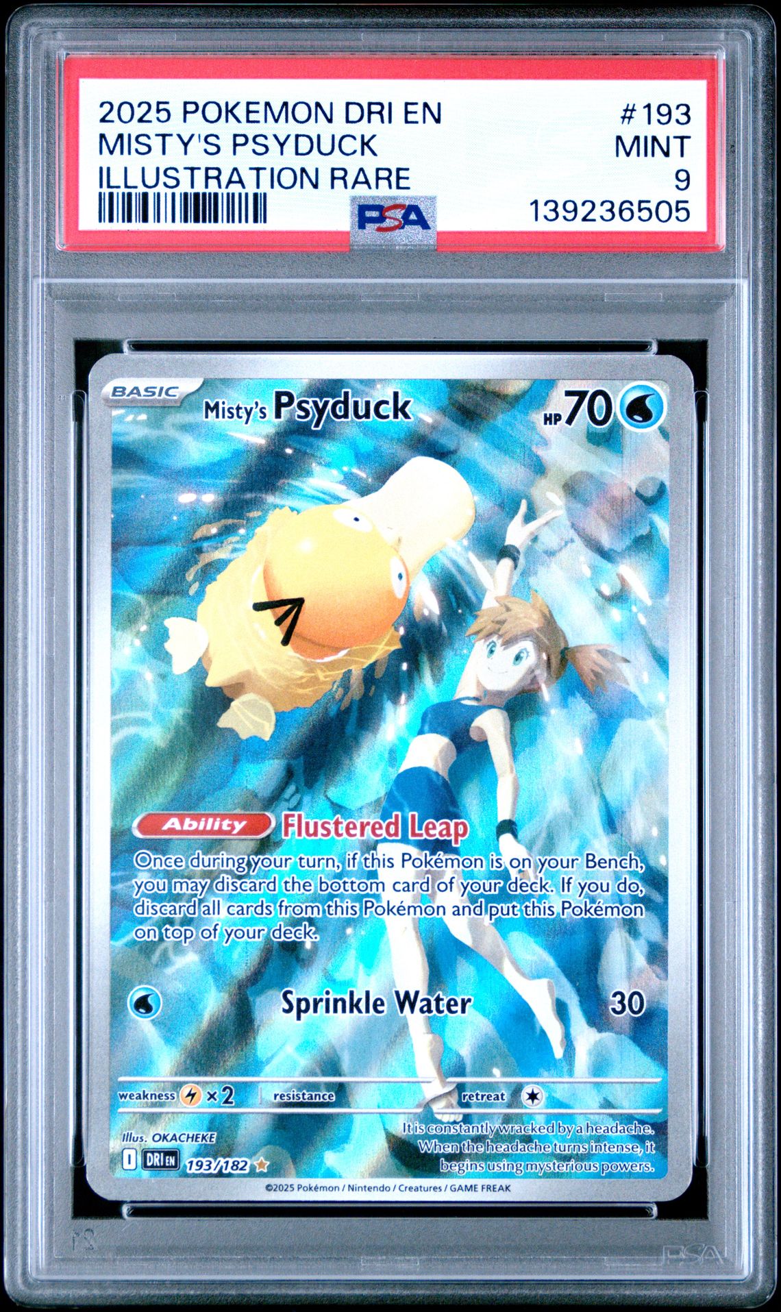 2025 Pokemon Dri En-Destined Rivals Misty's Psyduck #193 (Illustration Rare) Mint 9 front
