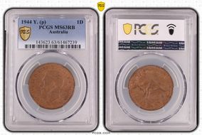 1944 Y. (p) 1D MS63RB