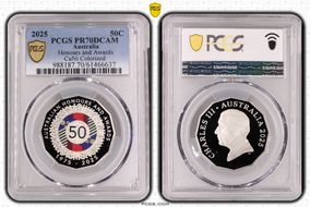2025 50C Honours and Awards CuNi Colorized PR70DCAM