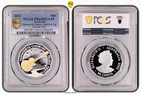 2022 50C Tamworth Music Festival Ag Partial Gilt PR69DCAM