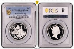 1989 50C Bicentennial Ag PR68DCAM
