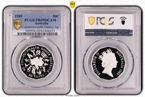 1989 50C Commonwealth Games Ag PR69DCAM