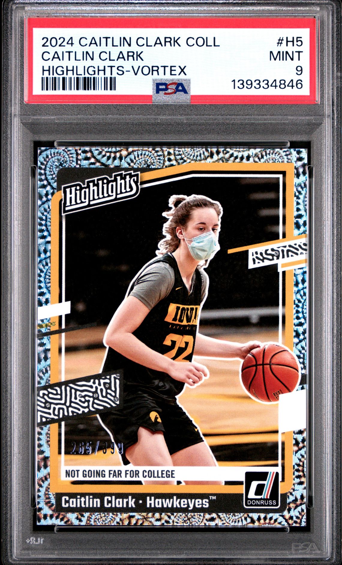 2024 Panini PANINI CAITLIN CLARK COLLECTION HIGHLIGHTS VORTEX #H5 Caitlin Clark front