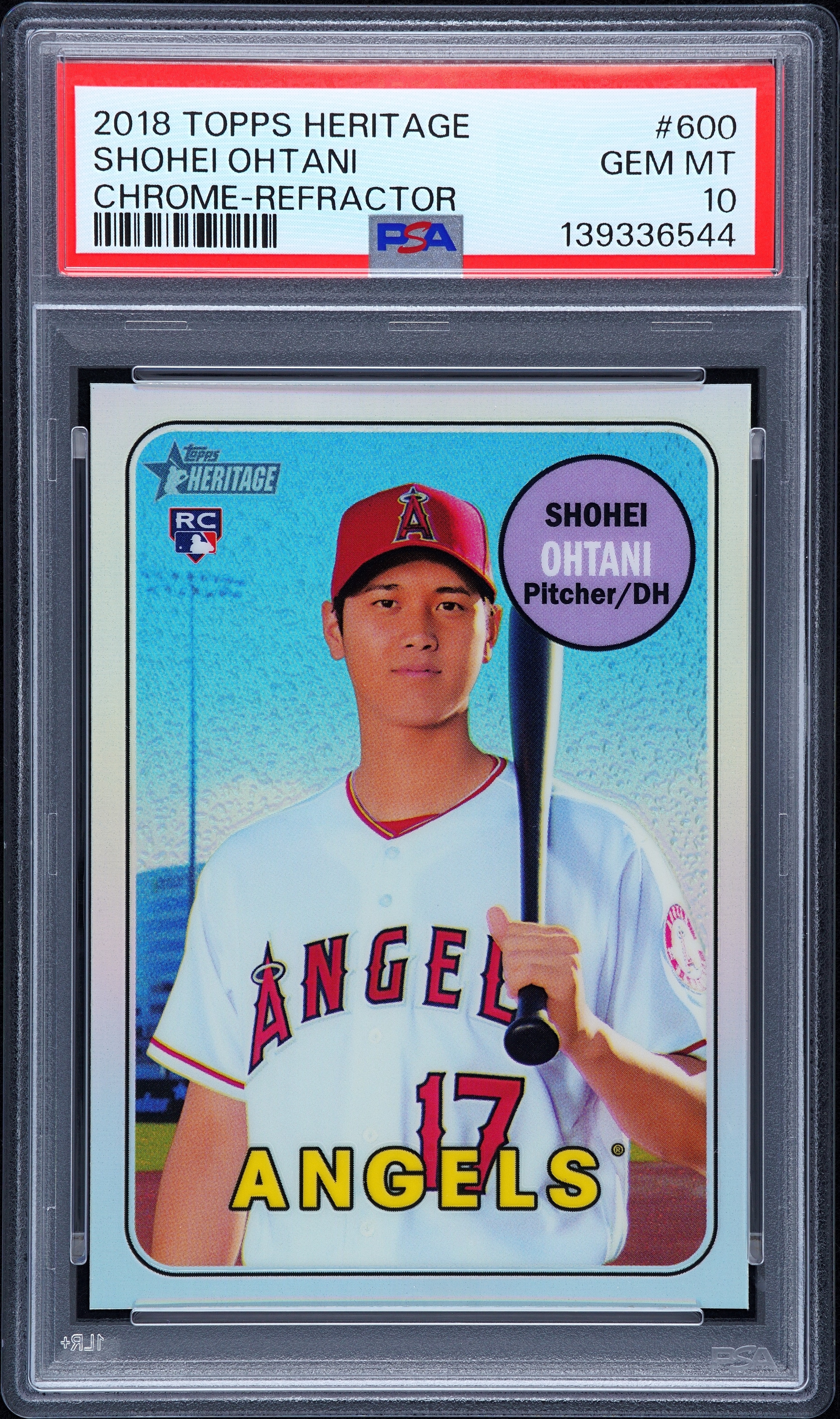 2018 TOPPS HERITAGE #600 SHOHEI OHTANI CHROME-REFRACTOR /499