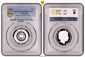 2008 20C Planet Earth Silver PR70DCAM