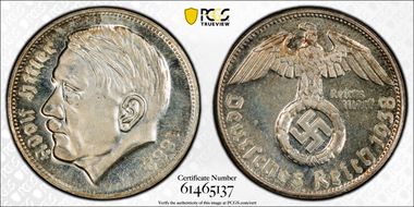 "1938"(1989) (2 Mk) C-409 X-27 Hitler Medal SP66