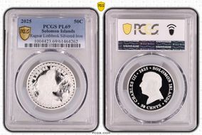 2025 50C Ragnar Lothbrok Silvered Iron PL69