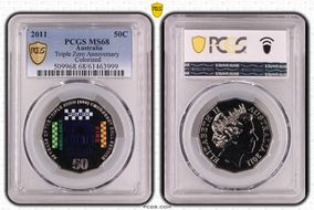 2011 50C Triple Zero Anniversary Colorized MS68